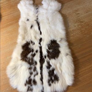 Brown and white rabbit hides
